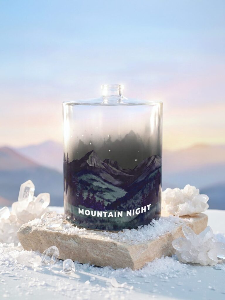 Naczynie na świecę z górskim nadrukiem Mountain Night