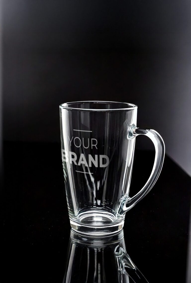 Szklany kubek z grawerem laserowym Your Brand